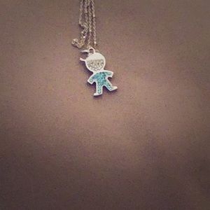 Pendant silver boy with Swarovski.